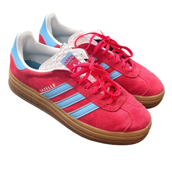 adidas Shoes - Adidas Gazelle Bold Pink Blue Platform Sneaker Retro Streetwear Gum Sole IE0421
